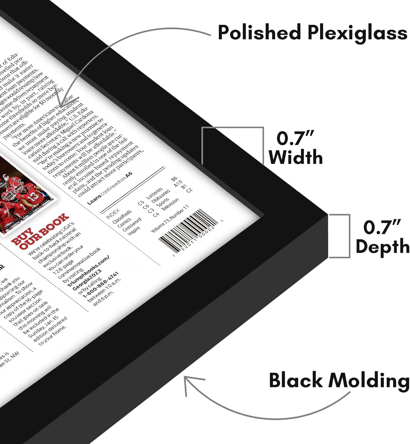Americanflat 24x36 Poster Frame with Polished Plexiglass - Streamline Collection - Thin Border Picture Frame for Wall Display - Hanging Hardware Included - Black - Colors D