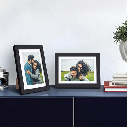 upsimples 8x10 Picture Frame, Display Pictures 5x7 with Mat or 8x10 Without Mat, Wall Hanging Photo Frame, Black, 1 Pack - Colors A