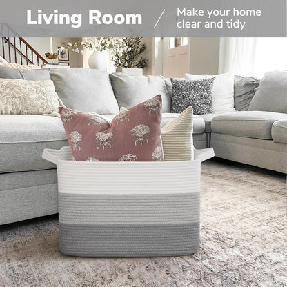 Goodpick Cube Storage Bins - Towel, Book, Cloth, Shoes, Closet Shelf Woven Baskets for Office, Baby Laundry, Toys, 13''x10''x9''