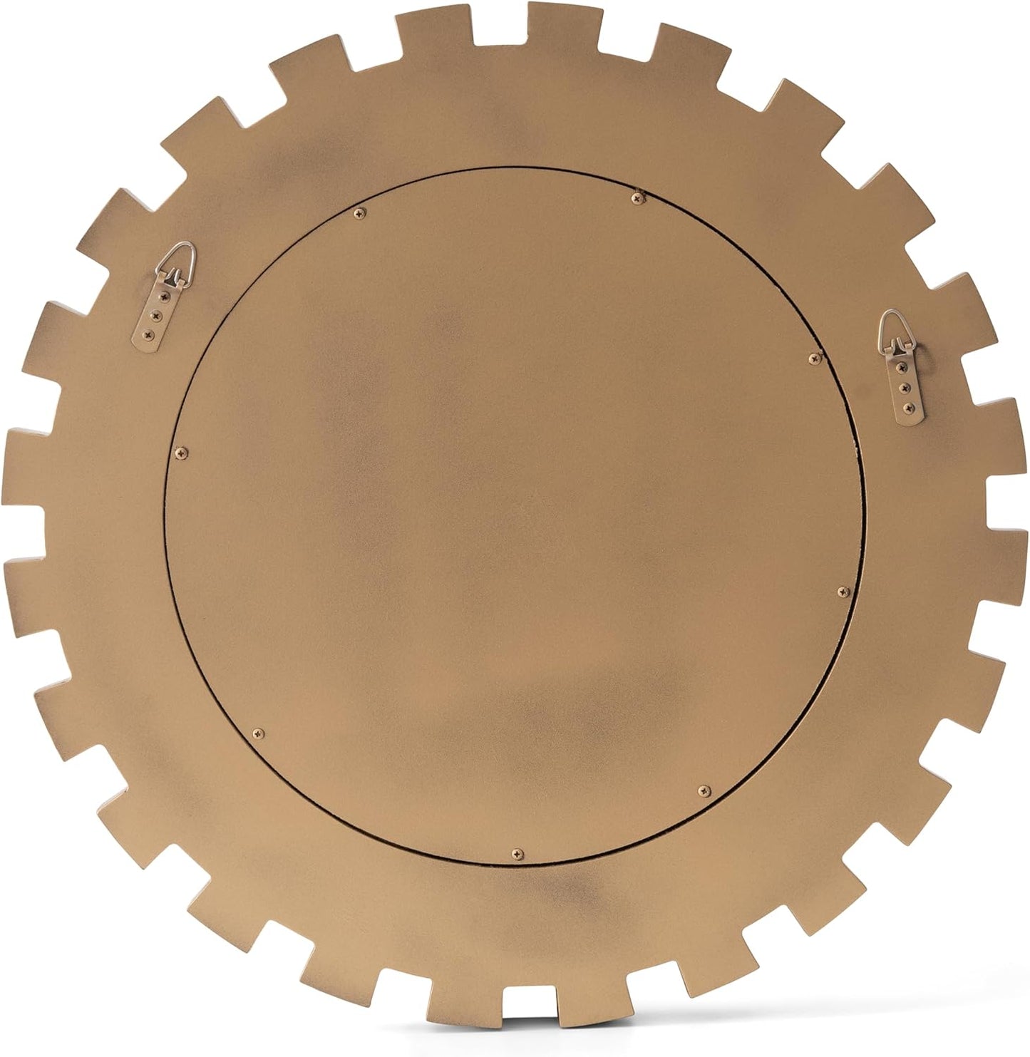 SHYFOY 23.6" Gold Sunburst Wall Mirror, Round Beveled Decorative Mirror with Layered Metal Frame, Glam Luxury Accent Wall Mirror for Living Room, Entryway & Bedroom