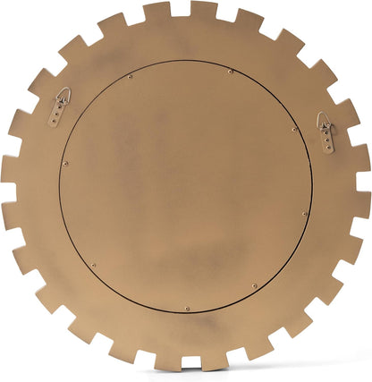 SHYFOY 23.6" Gold Sunburst Wall Mirror, Round Beveled Decorative Mirror with Layered Metal Frame, Glam Luxury Accent Wall Mirror for Living Room, Entryway & Bedroom