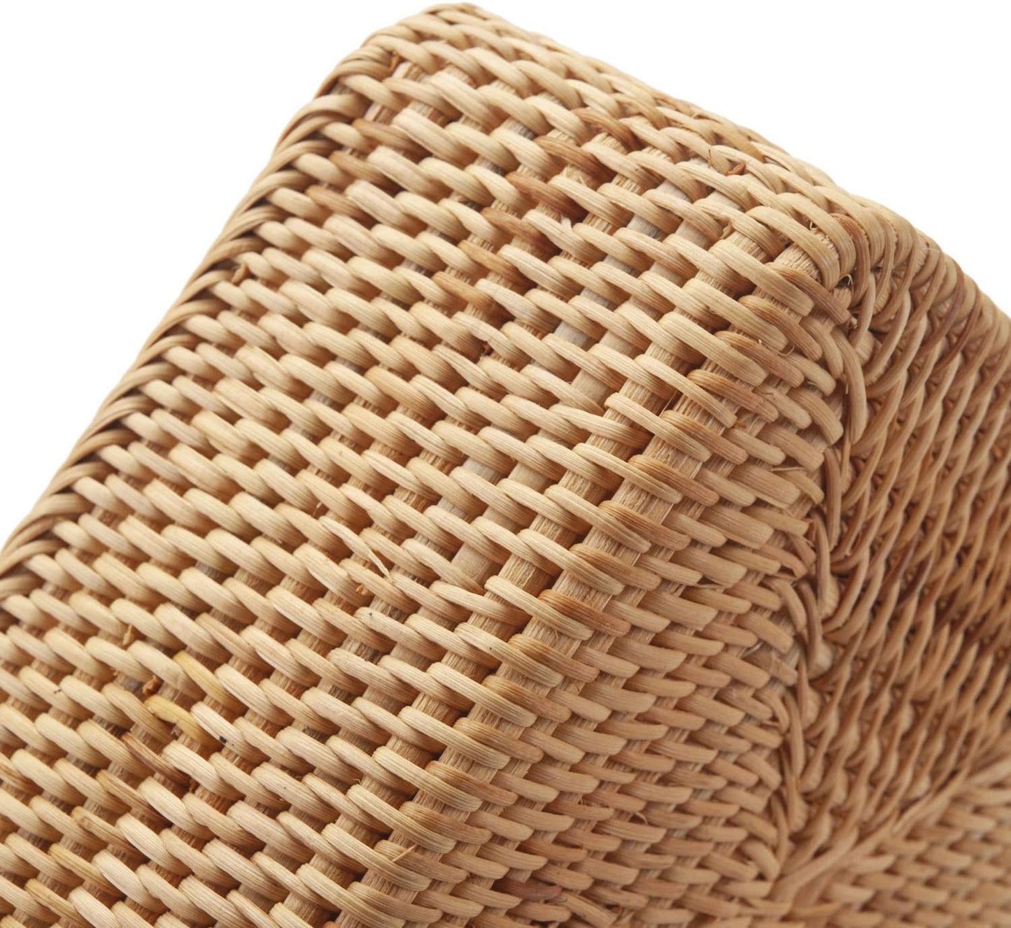Round Rattan Fruit Baskets Woven Storage Bowls Key Holder Stackable for Shelf Kitchen Tabletop Natural Set of 3