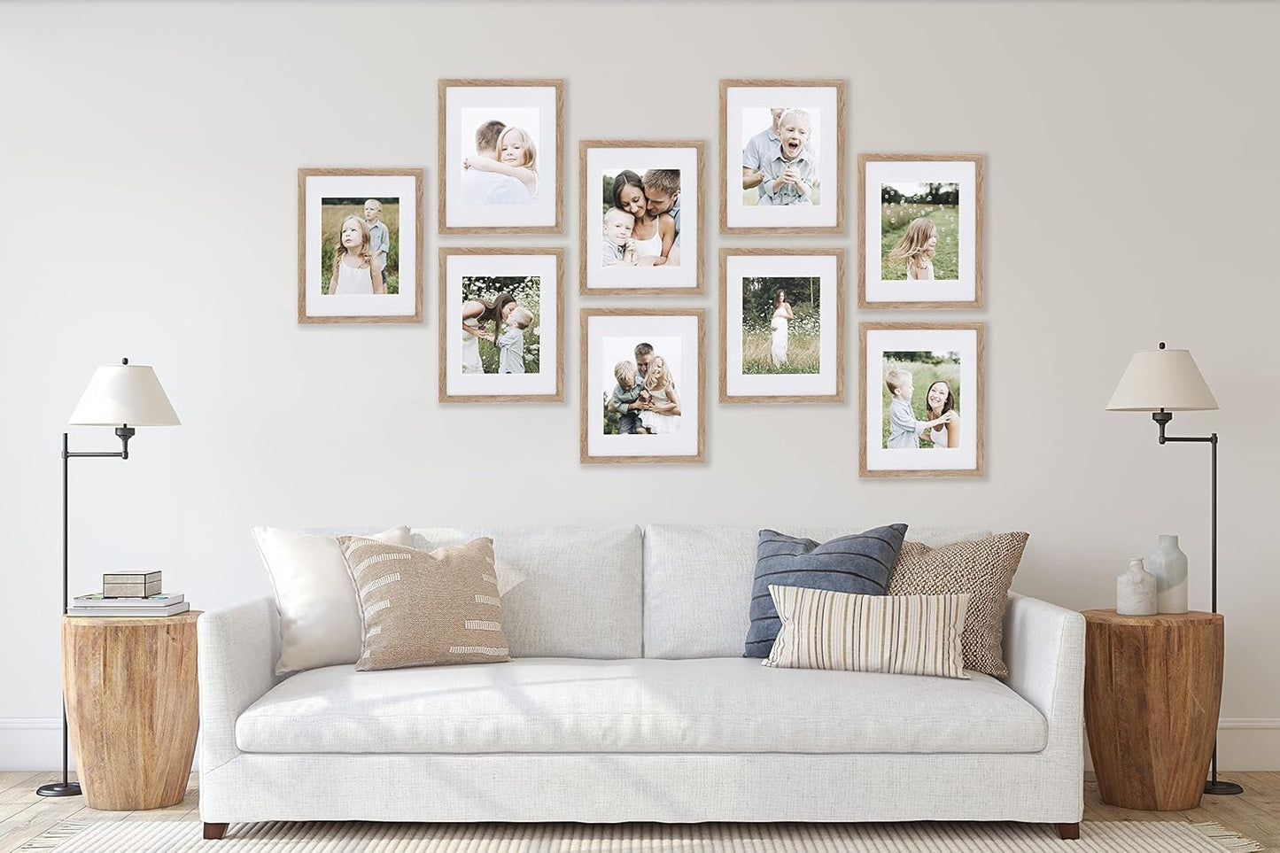 Sheffield Home 9 Piece Gallery Wall Frame Set, 11x14 in. matted to 8x10 in. (Matte Black)