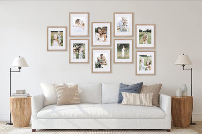 Sheffield Home 9 Piece Gallery Wall Frame Set, 11x14 in. matted to 8x10 in. (Matte Black)