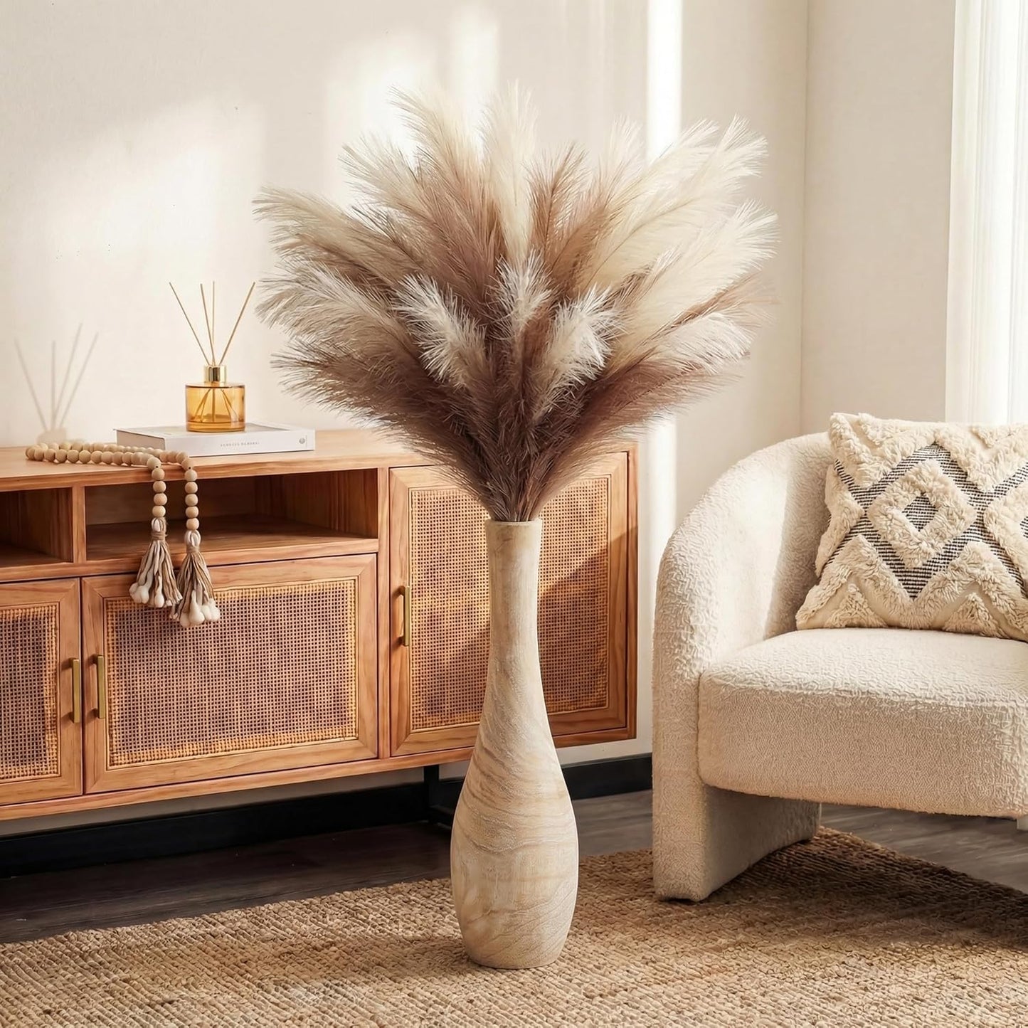 Hanobe Floor Vase Home Decor: 22 inch Tall Decorative Wood Vases for Living Room Large Rustic Farmhouse Boho Vase for Dining Table Centerpiece Bedroom Corner Hallway