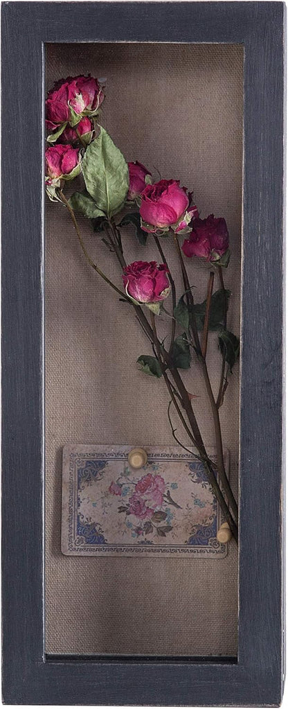 Freezing point Shadow Box Frame 8x8 Shadow Boxes Display Case with Linen Back Memorabilia Awards Medals Bouquet Photos Picture Badge Wedding Memory Box for Keepsakes Carbonized Small Pin Board
