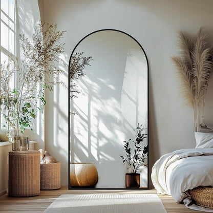 Delma Arched Mirror Full Length,Standing Mirror Full Body,Large Floor with Stand for Wall Entryway Door Bedroom Bathroom Living Room