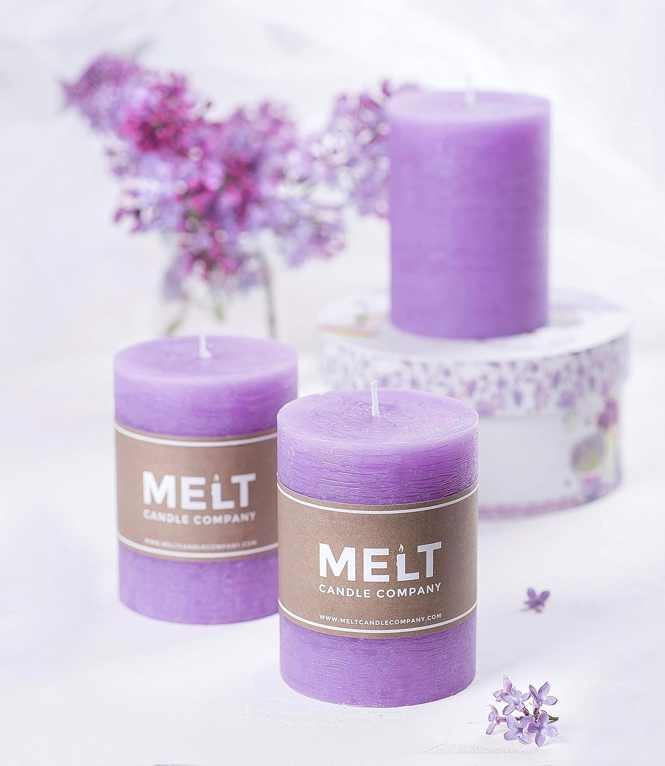 Melt Candle Pillar Candles, 3 Pack - Unscented Candles for Home, Church, Weddings, & More - 3" x 4", Ivory