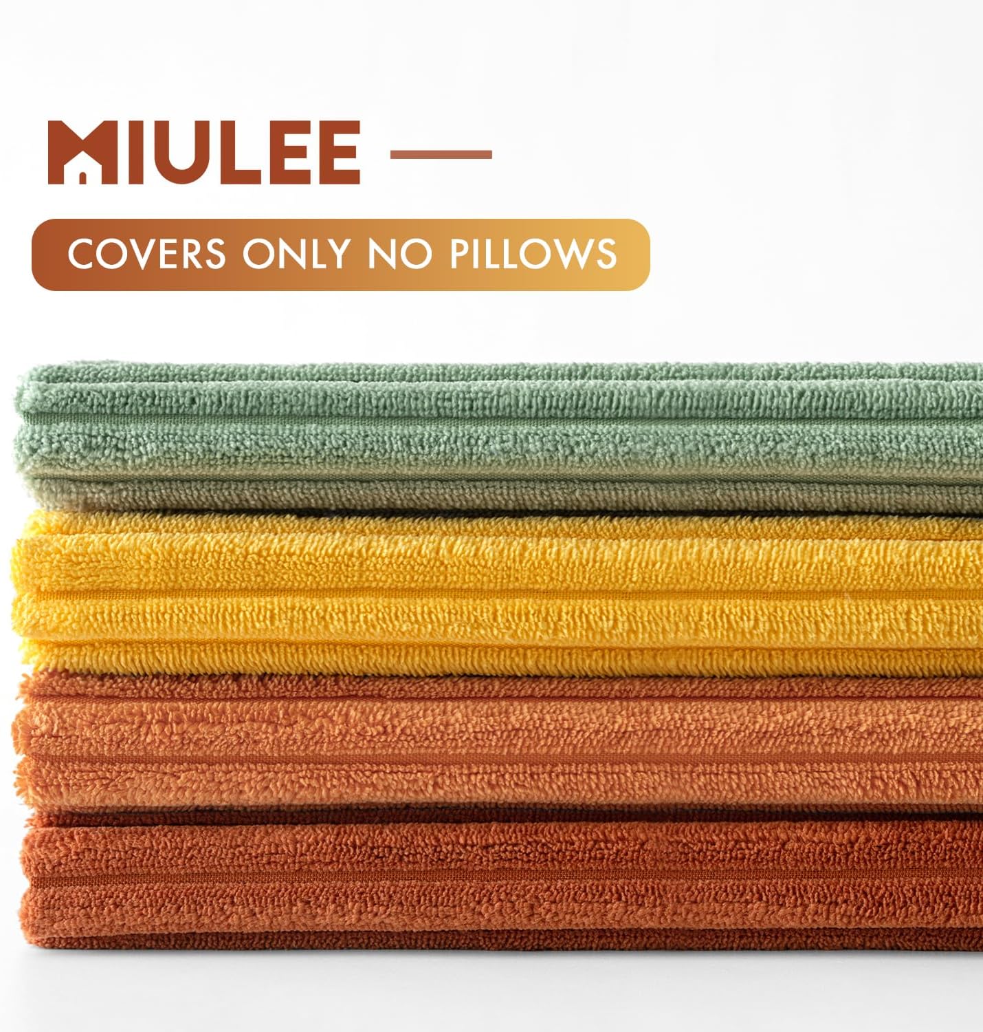 MIULEE Boho Farmhouse Sage Green Throw Pillow Covers 18x18 Inch Set of 4 Mordern Nordic Cushion Covers Soft Corduroy Spring Home Decor for Couch Bed Sofa Living Room Forest Green