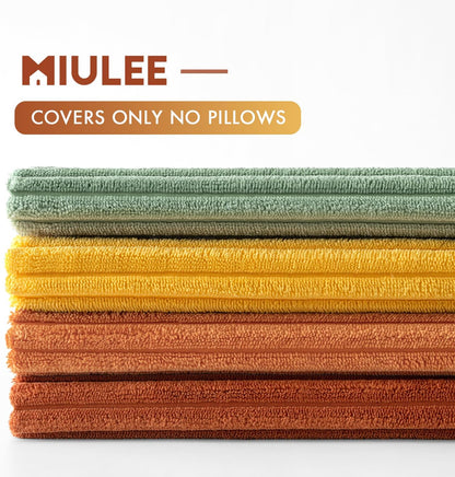 MIULEE Boho Farmhouse Sage Green Throw Pillow Covers 18x18 Inch Set of 4 Mordern Nordic Cushion Covers Soft Corduroy Spring Home Decor for Couch Bed Sofa Living Room Forest Green