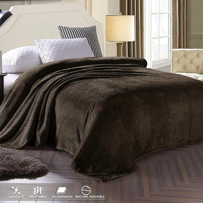 Exclusivo Mezcla Fleece Throw Blanket Extra Large, Super Soft and Warm Blankets for Couch, Sofa and Bed Waffle Textured, Cozy, Fuzzy and Lightweight (Slate Blue, 50x70 Inches)