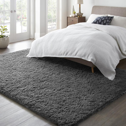Ophanie Round Rugs 5Ft Ivory Circle Area Rug, Nursery Room Decor, Christmas Aesthetic Bedroom Home Circular Carpet 5 Foot, Fluffy Fuzzy Shag Plush Cream Living Room Rugs for Kids Boys Girls Teen Baby