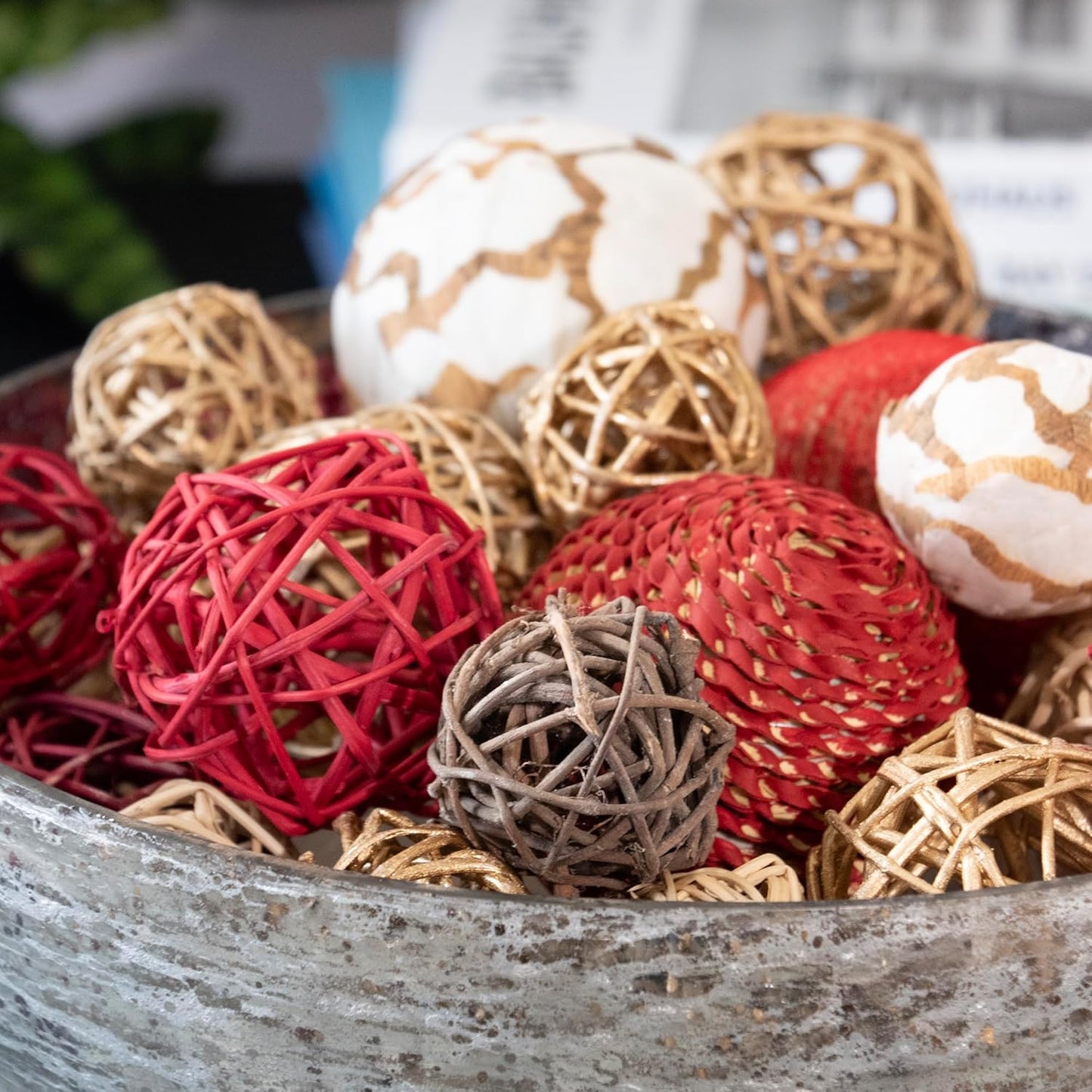 ANDALUCA Decorative Balls Bag Bowl Filler Home Decor (Beige)