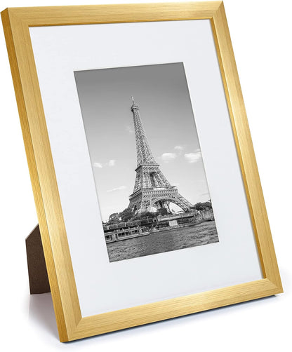 upsimples 5x7 Picture Frame Set of 10, Display Pictures 4x6 with Mat or 5x7 Without, Multi Photo Frames Collage for Wall or Tabletop Display, Black