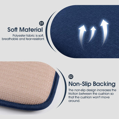 TushGuard Chair Cushions for Dining Chairs Set of 4, Soft Seat Cushions for Kitchen Chairs, Non-Slip Bottom with Ties, Comfortable Everyday Chair Pads, Grey
