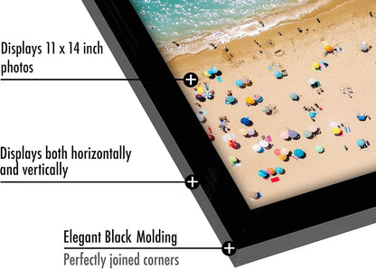 Americanflat 12x18 Poster Frame with Shatter-Resistant Glass - Signature Collection - Gallery-Style Frames Made of Engineered Wood - Photo Frame for Wall Display - Black - Colors B