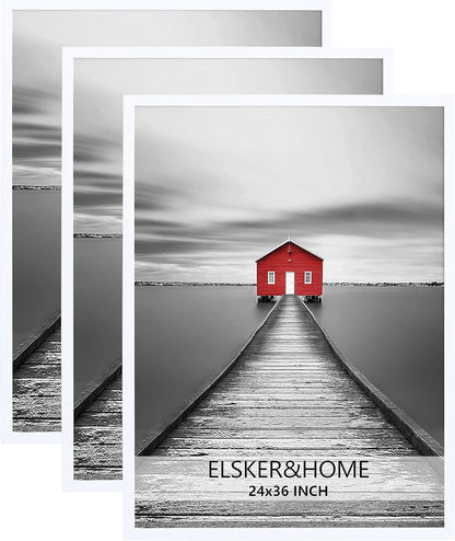 ELSKER&HOME 22.375 x 34 Poster Frame 3 Pack, Black Picture Frame for Horizontal or Vertical Wall Mounting, Sturdy and Scratch-proof