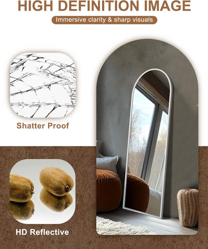Delma Arched Mirror Full Length,Standing Mirror Full Body,Large Floor with Stand for Wall Entryway Door Bedroom Bathroom Living Room