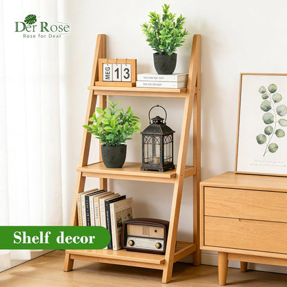 Der Rose 4 Pack Mini Artificial Plants Indoor in Pots Mixed Fake Plants Greenery Set for Bathroom Decor Shelf Counter Styling Office Desk Farmhouse Room Decor