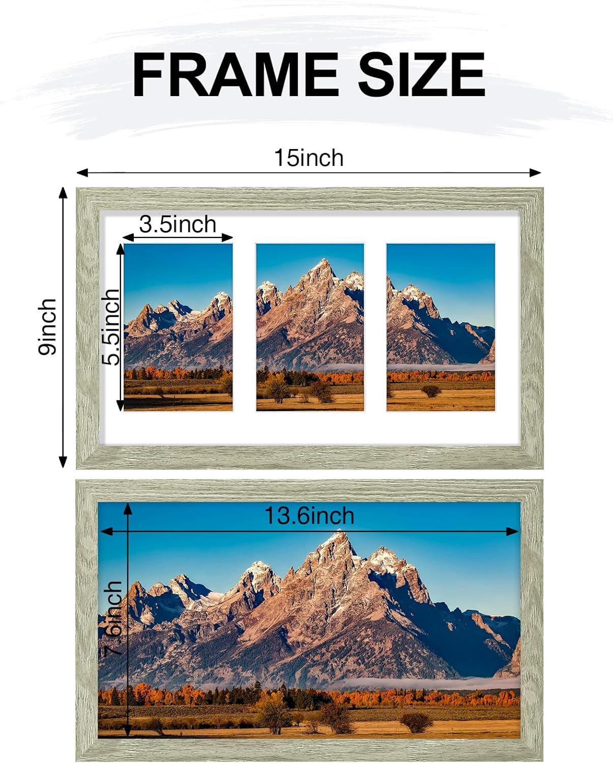 Vittanly 11x14 Collage Picture Frame, Displays 5Pcs 4x6 Pictures with Mat or 1Pcs 11x14 without Mat for Wall Mounting, Picture Frames Collage Wall Decor in Black, 1 Pack