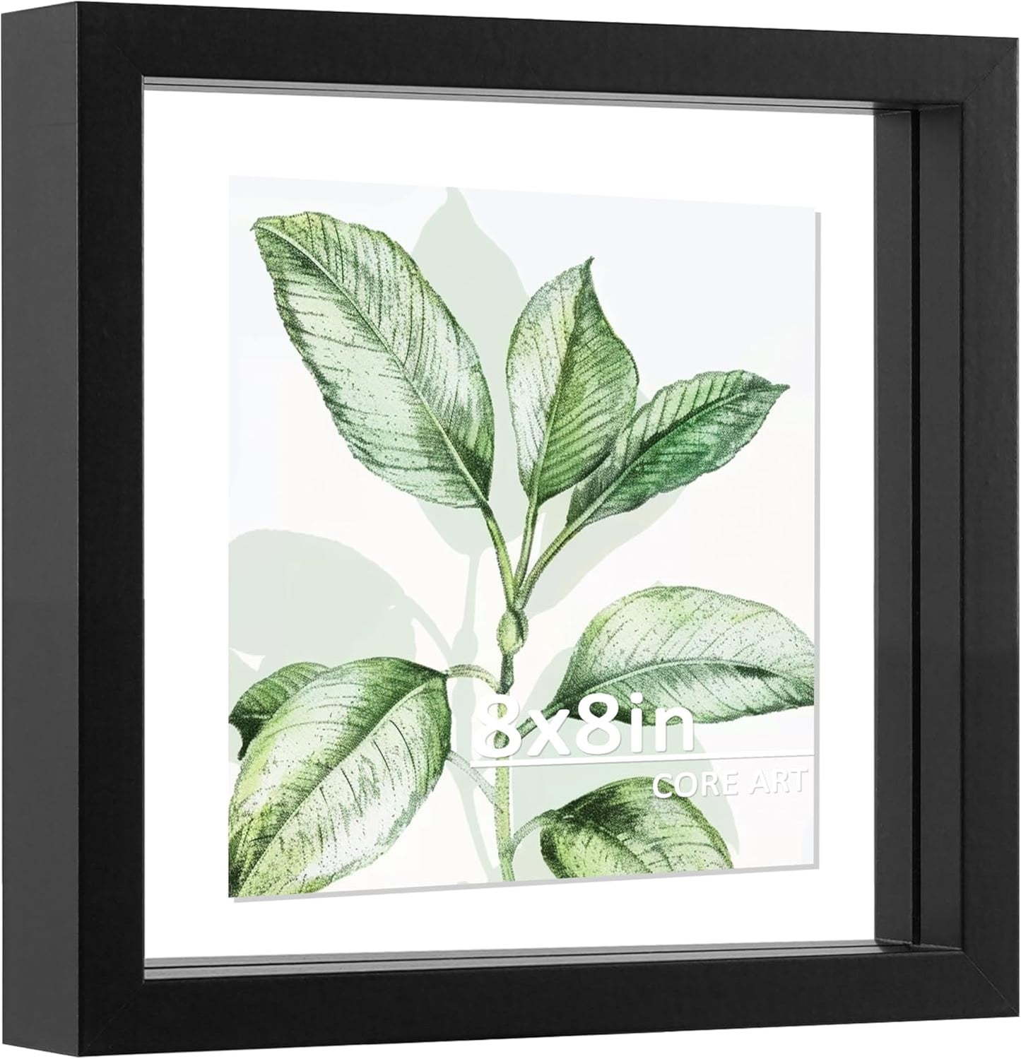 CORE ART 8x10 Floating Picture Frame,Double Plexglass Floating Frame for 5x7,4x6 Pictures,Wall or Tabletop Display,Black