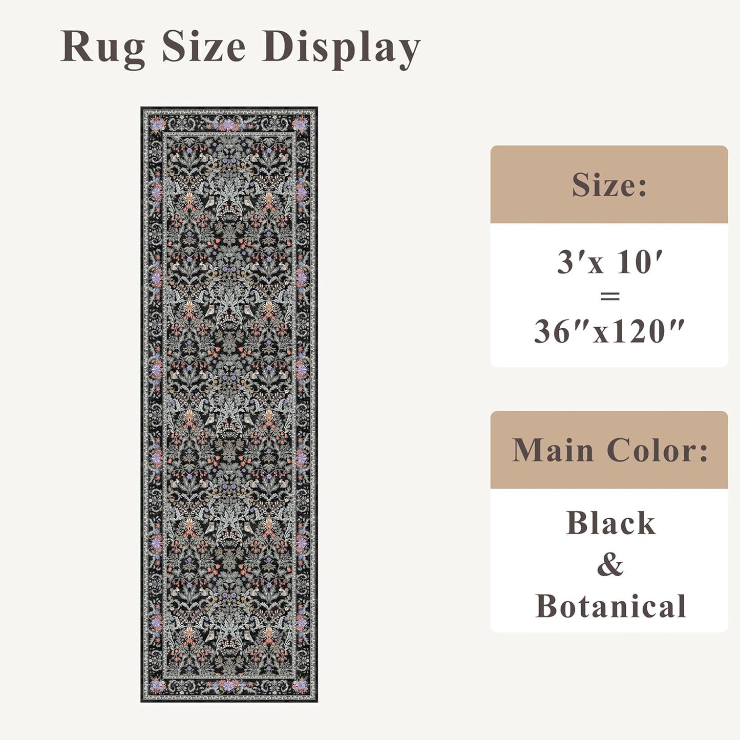 2x3 Washable Non-Slip Area Rug - Soft Low Pile Throw Rug for Kitchen Entryway Bedroom - Modern Indoor Door Mat with Rubber Backing (Beige Grey) - Colors A