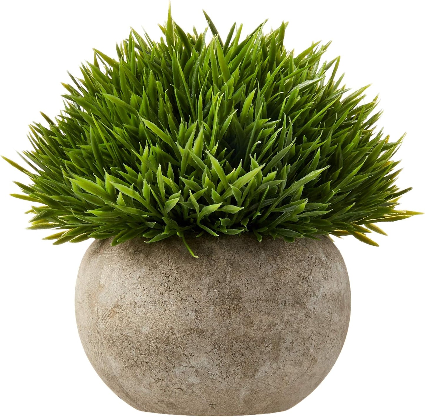 Ogrmar Mini Plastic Faux Plants in Pot/Small Topiary Shrubs Fake Greenery for Bathroom, House Decorations (Green Grass)