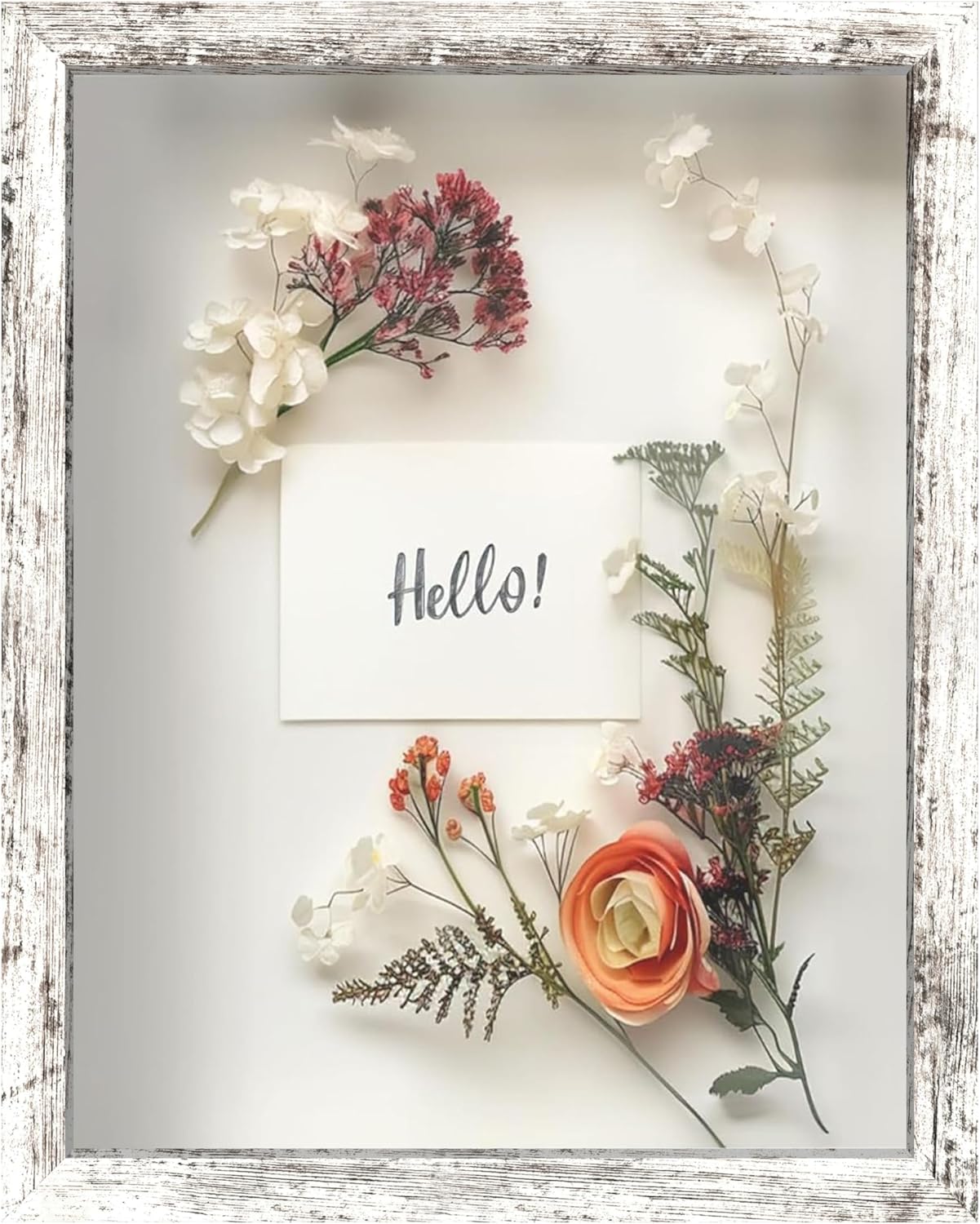 FrameWorks 11” x 14” Dark Oak Wooden Shadow Box Frame – Display Case with Soft Felt Back, Memory Box with Tempered Glass, Display Box with Elegant White Ball Push Pins, Wooden Flower Box