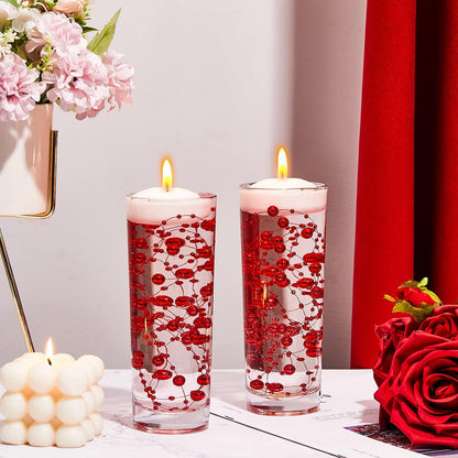 Tondiamo 24 Pcs Artificial Pearl String for Floating Candle Faux Pearls Beads String Garland Centerpiece Decoration for Vases Filler Wedding Spring Holiday Party Decor(Gold)