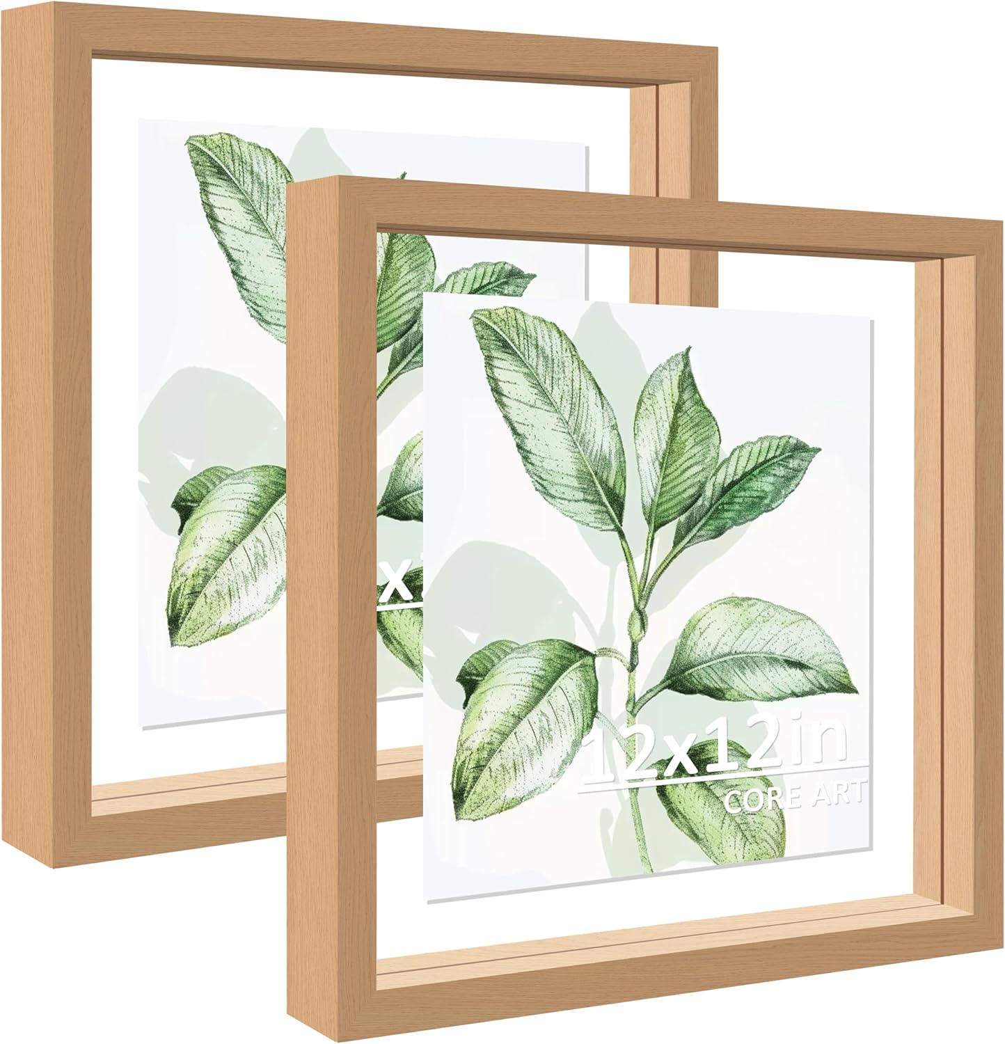 CORE ART 8x10 Floating Picture Frame,Double Plexglass Floating Frame for 5x7,4x6 Pictures,Wall or Tabletop Display,Black