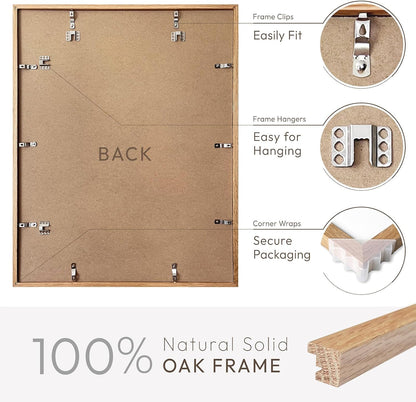 5x7 Picture Frame, Solid Oak Wood 5 x 7 Photo Frame with Mat to 4x6, 7x5 Picture Frames for Wall and Tabletop Display, (Walnut Set of 1)