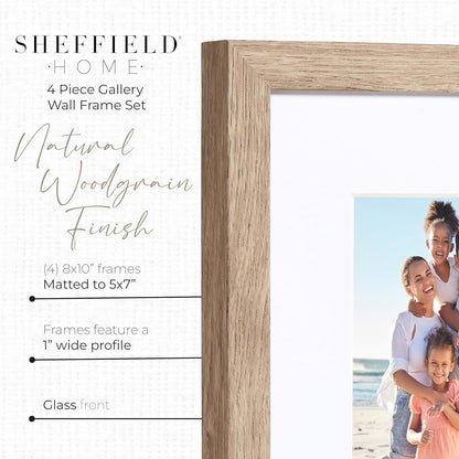 Sheffield Home 9 Piece Gallery Wall Frame Set, 11x14 in. matted to 8x10 in. (Matte Black)