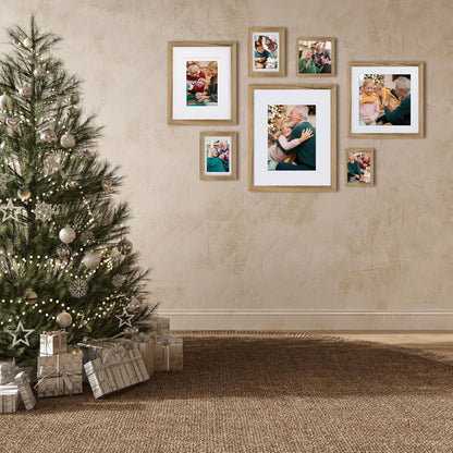 Egofine 12x16 Picture Frame Black, Covered by Plexiglass Made of Solid Wood, Display Pictures 9x12 and 11x14 with Mat or 12x16 Without Mat, for Wall Mounting Photo Frame - Colors A