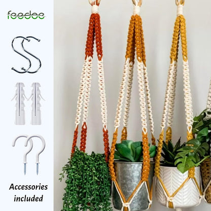 feedee Macrame Plant Hangers Indoor Macrame Hanging Planters for Indoor Plants, 6 Pack Hanging Plant Holders Indoor Hanging, Macromay Plant Hangers for Indoor Plant Hanger, Outdoor Flower Pots Holder