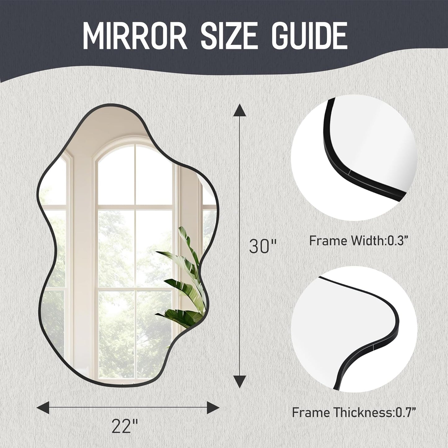 White Round Mirror 30 Inch, Circle Wall Mirrors for Bathroom, Bedroom Living Room or Entryway