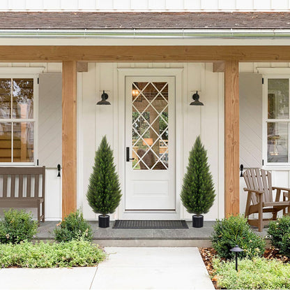 VIVATREES 3FT Artificial Topiary Cedar Trees, UV-Resistant Faux Evergreen Outdoor Plants, Artificial Pine Tree for Outdoor Front Porch Patio Entryway Decor, Set of 2