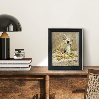 Golden State Art, 11x14 Photo Frame with Mat for Pictures 8x10 and Real Glass (Dark Gold Brown & Bronze Pewter Panel with White Color Mat, 1.25 Inch Frame Border)