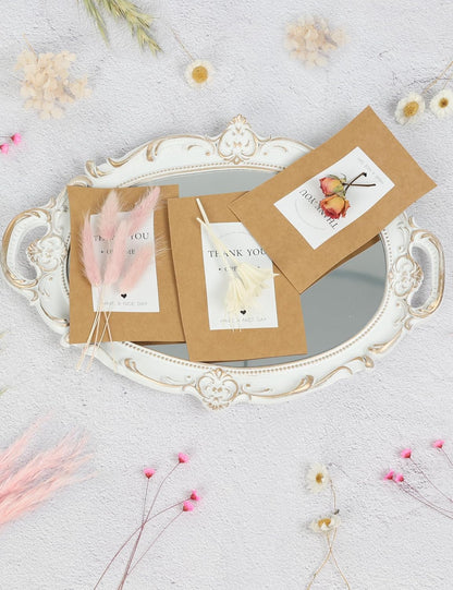 DIY Natural Dried Flower Set, Bulk Dried Flowers for Vase, Dried Flowers with Stems, Dried Roses, Mini Dried Flower Bouquets.(Brown)