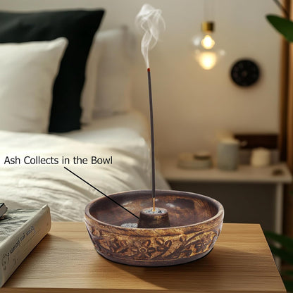 Sheesham Wood Incense Burner - Handmade Coffin Style Sun and Moon Inlay Incense Holder - Aromatherapy Room Freshener Cone Incense Stick Burner Ash Catcher - Zen Home Gift - 12x2x2 - COTTON CRAFT