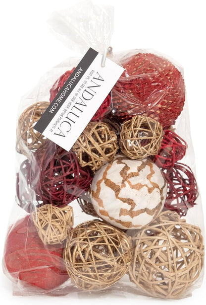 ANDALUCA Decorative Balls Bag Bowl Filler Home Decor (Beige)