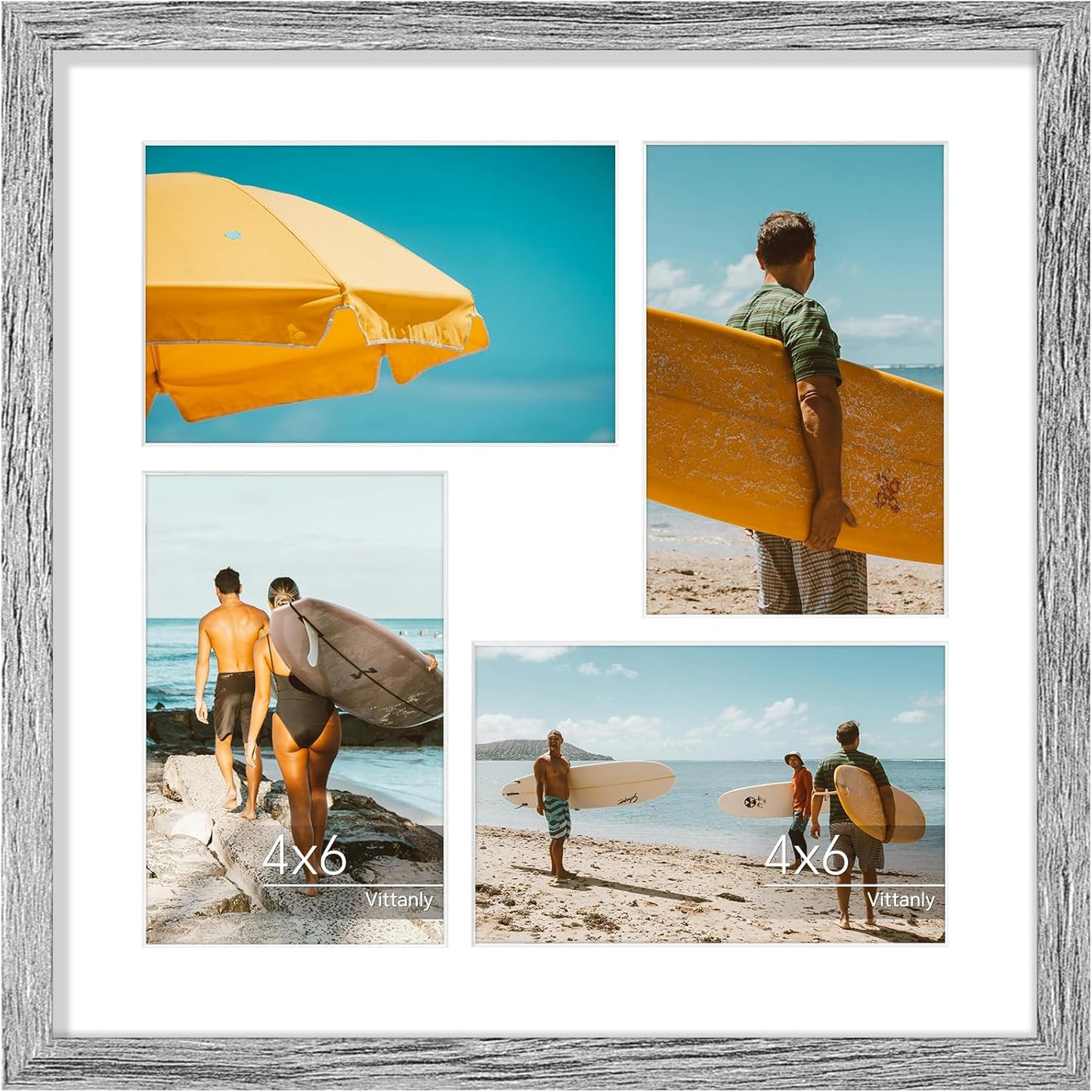 Vittanly 11x14 Collage Picture Frame, Displays 5Pcs 4x6 Pictures with Mat or 1Pcs 11x14 without Mat for Wall Mounting, Picture Frames Collage Wall Decor in Black, 1 Pack