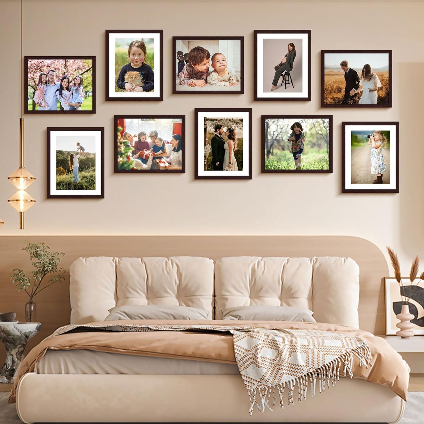 FIXSMITH 10 Pack Picture Frames Collage Wall Decor for Mounting or Tabletop Display, Gallery Wall Frame Set with Two 8x10 Black Frames, Four 5x7 Frames and Four 4x6 Frames, Multi-Pack Photo Frame Set
