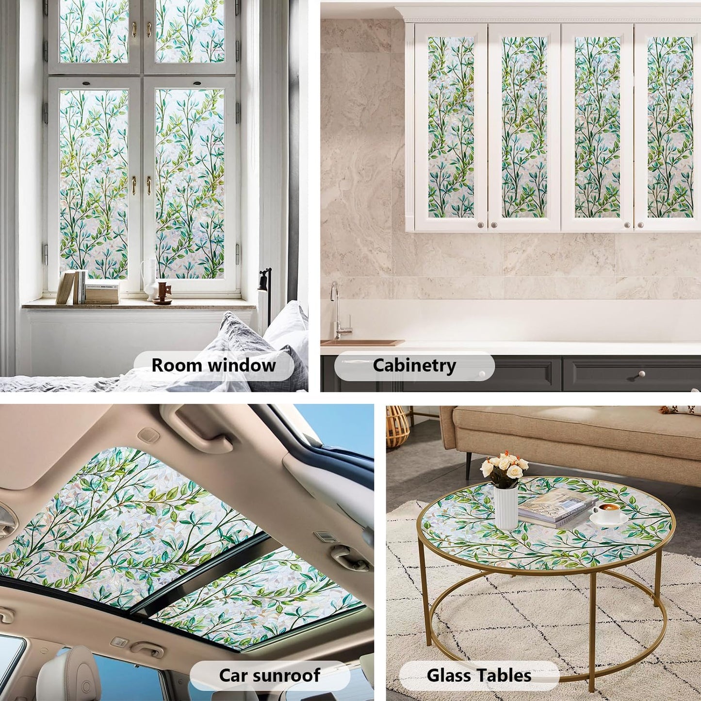 Ranzdn Window Privacy Film - Stained Glass Window Film Static Cling UV & Heat Blocking Rainbow Window Film for Glass Doors, Bedroom Windows - No Glue Premium Vinyl (Easy Install, 17.5"×78.7")