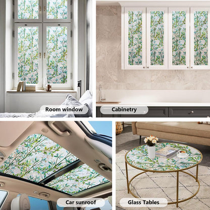 Ranzdn Window Privacy Film - Stained Glass Window Film Static Cling UV & Heat Blocking Rainbow Window Film for Glass Doors, Bedroom Windows - No Glue Premium Vinyl (Easy Install, 17.5"×78.7")