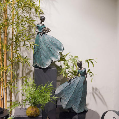 Guichifun Fairy Statue Collection Home Decoration - Leaf Angel Girls Resin Modern Table Decor for Living Room Office Sculpture Decor for Women Indoor Rustic Figurines Gift 5 x 3 x 7.5 Inch