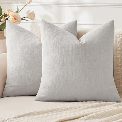 MIULEE Olive Green Couch Pillow Covers 18x18 Inch, Set of 2 Soft Chenille Decorative Square Throw Pillow Covers Farmhouse for Sofa Living Room Bed
