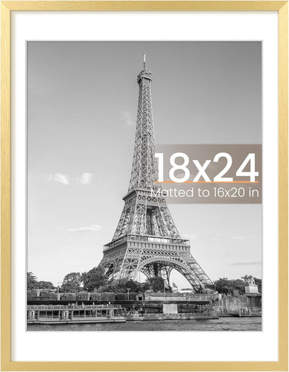 upsimples 8x10 Picture Frame, Display Pictures 5x7 with Mat or 8x10 Without Mat, Wall Hanging Photo Frame, Black, 1 Pack - Colors B