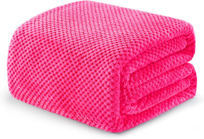 Exclusivo Mezcla Fleece Throw Blanket Extra Large, Super Soft and Warm Blankets for Couch, Sofa and Bed Waffle Textured, Cozy, Fuzzy and Lightweight (Slate Blue, 50x70 Inches)