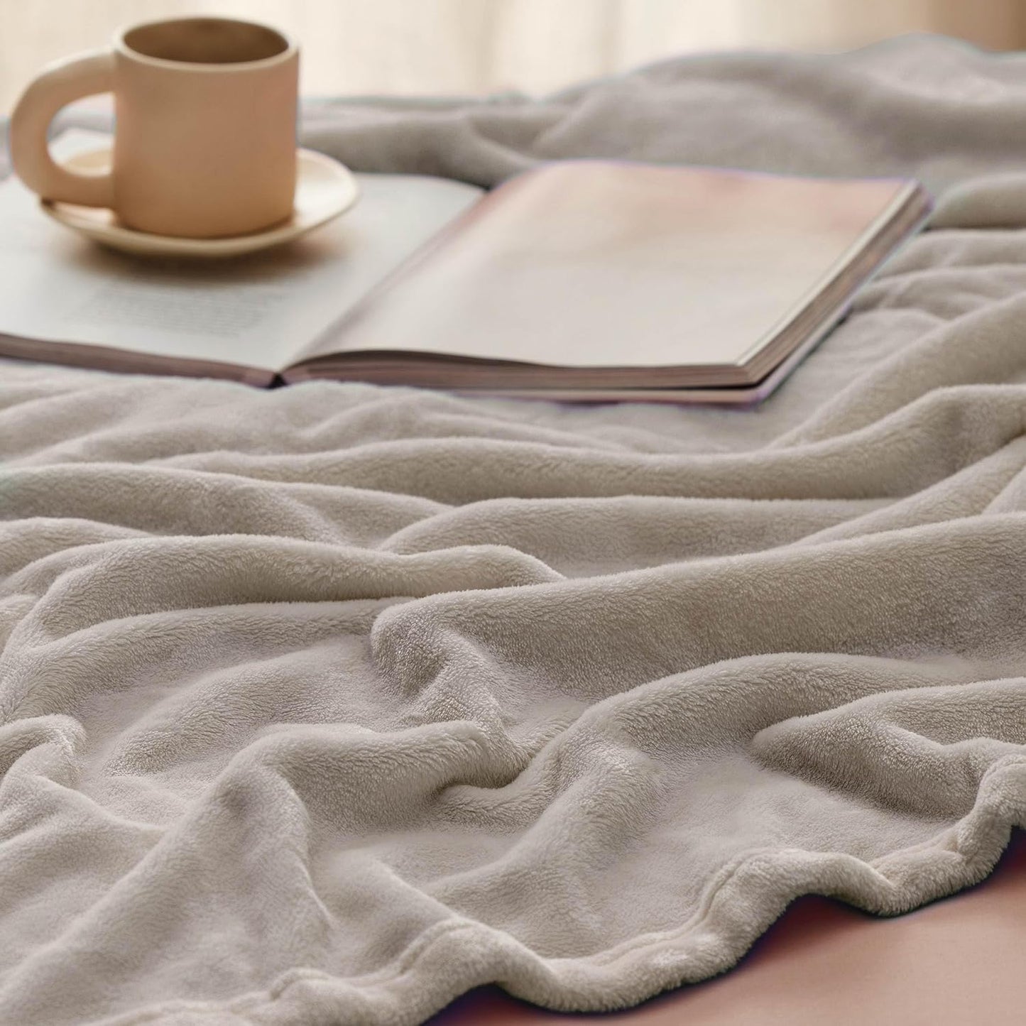 Bedsure GentleSoft Fleece Throw Blanket for Couch Grey - Lightweight Plush Fuzzy Cozy Soft Blankets and Throws for Sofa, Couch, Travel, Camping, 50x60 inches - Colors B