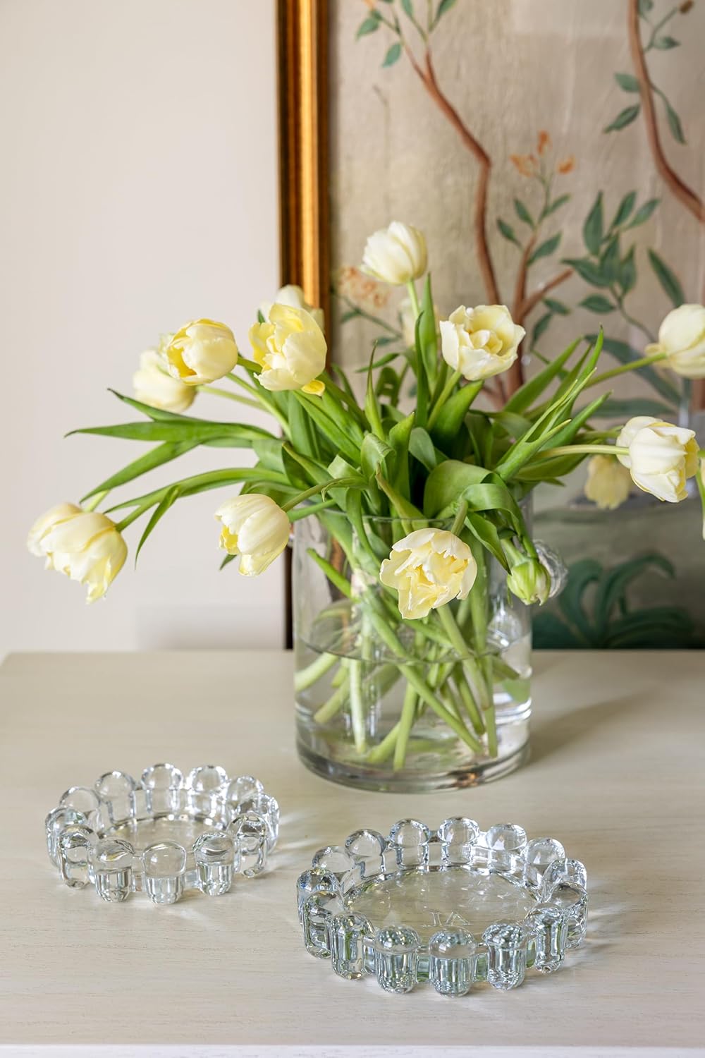 Alice Lane Original Bubble Candle Dish – Chic Smoky Glass Candle Dish for Home Decor – Decorative Modern Candle Holder for Small Candles & Diffusers